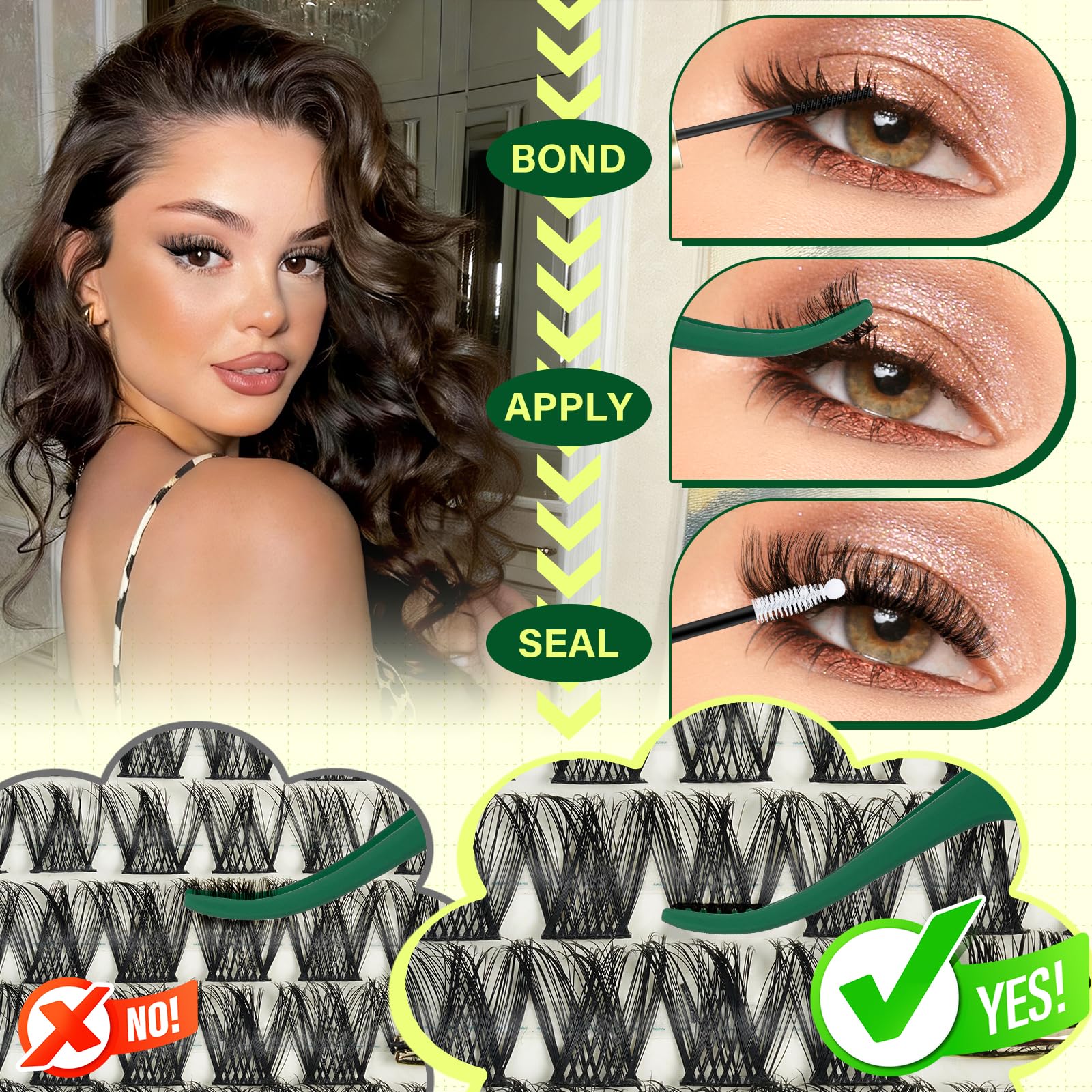 KEYYOU résultat maison-salon, maquillage de cils élégant à domicile.
