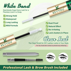 KEYYOU waterproof cluster lash glue delivers long-lasting 72-hour wear.