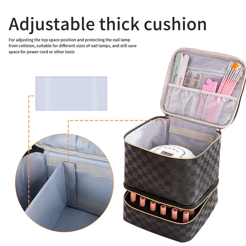 KGMCARE Etui-checkered-noir: design élégant et nettoyage facile.