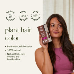 Application KHADI couleur cheveux, pinceau facilitant une teinte uniforme.