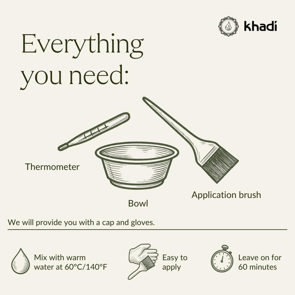 Application KHADI sur cheveux, couverture homogène des gris.
