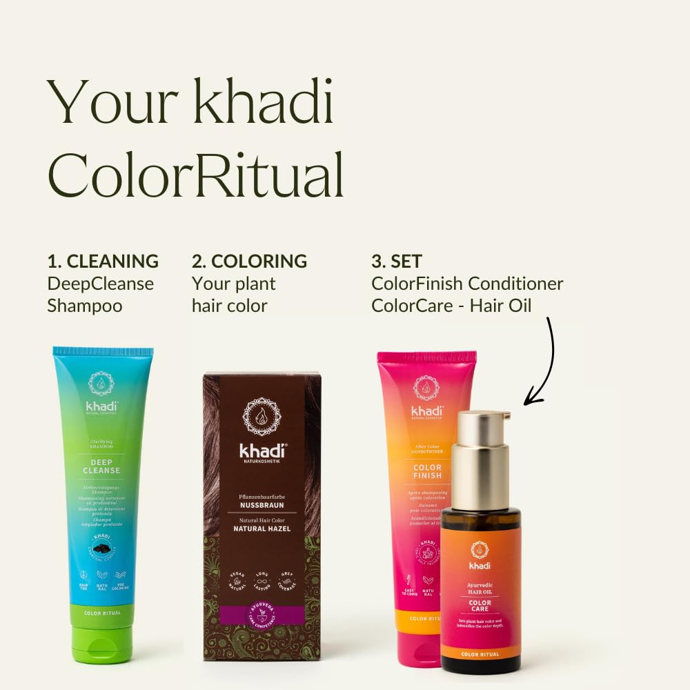 KHADI Natural Hazel - application sur cheveux pour couverture des gris avec naturel.