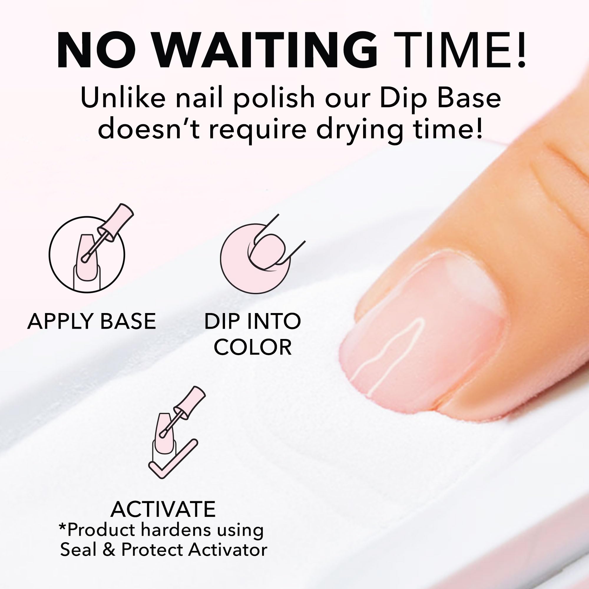 Professional Kiara Sky dip powder being applied by a nail artist.