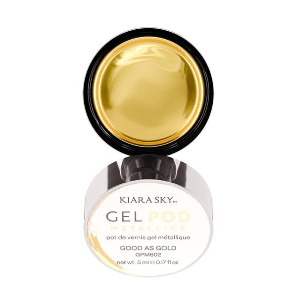 Échantillon ongles KIARA SKY Gel Paint Pod – or métallique pour effet glamour.