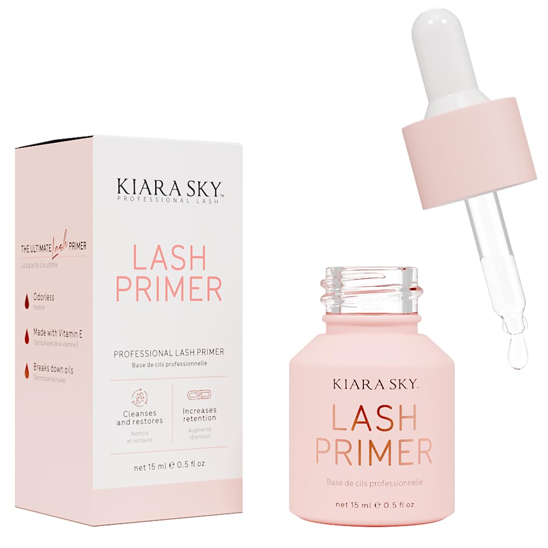 KIARA SKY Lash Primer bottle with dropper, boosts adhesion for longer-lasting lash extensions.