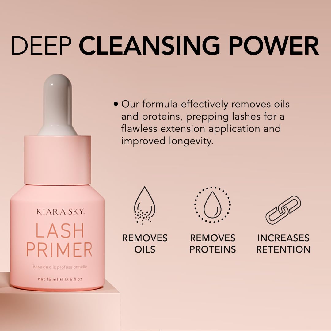 KIARA SKY Lash Primer dropper tip shown for precise primer placement before lash extensions.