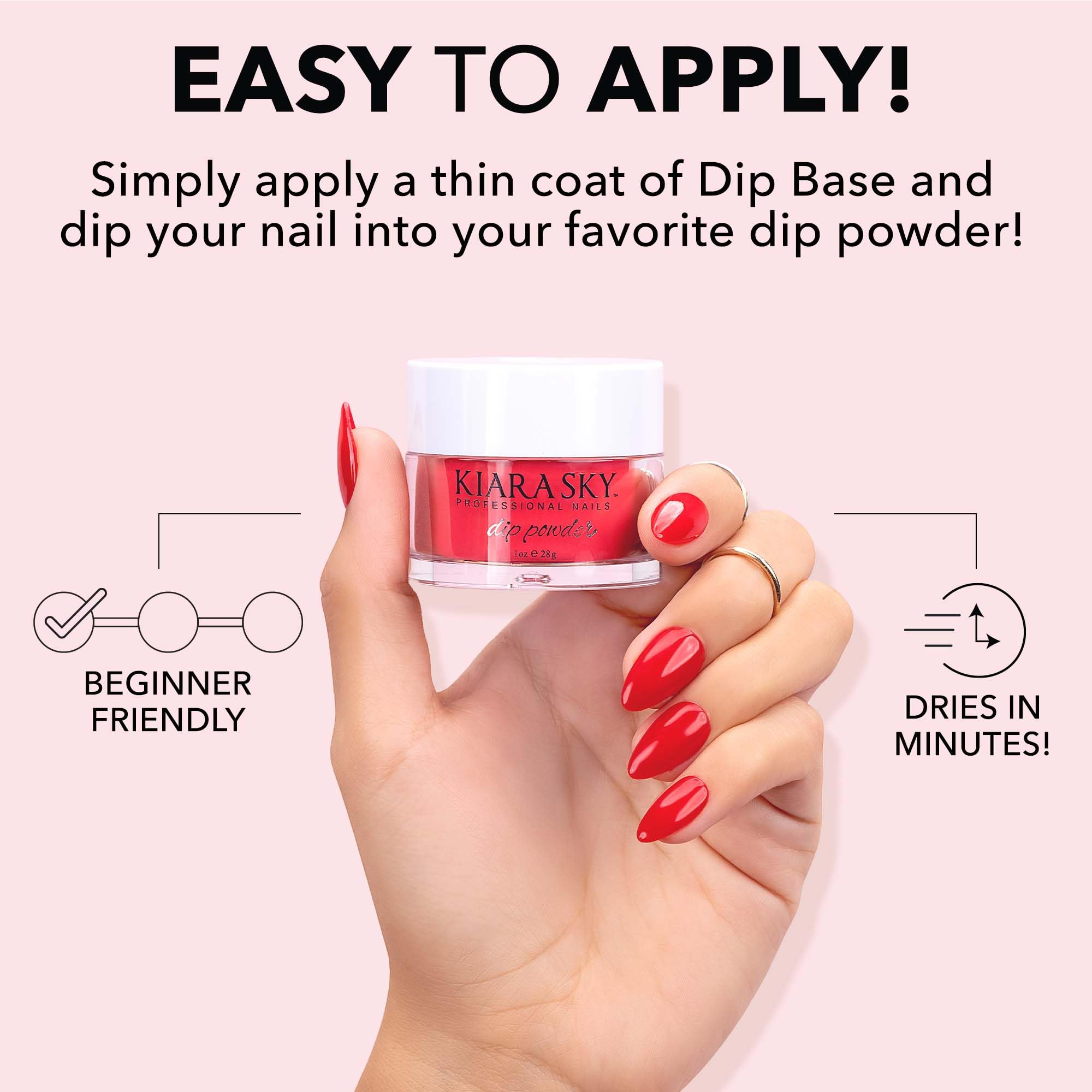 Kiara Sky Poudre Dip Blanc Lait, base idéale pour dégradés doux.