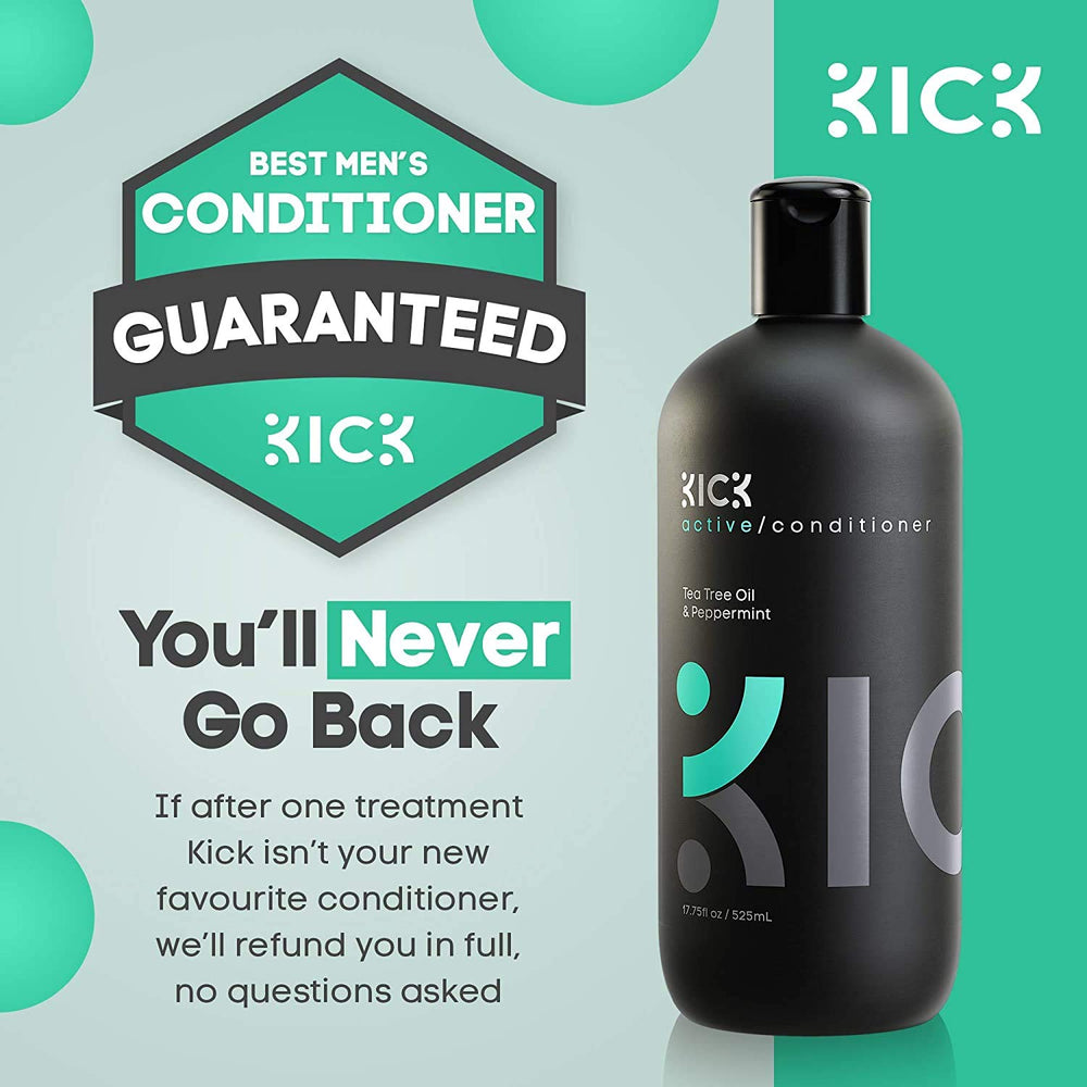 Kick Homme Conditioner etiquette-marque : packaging élégant s'intégrant à votre routine.