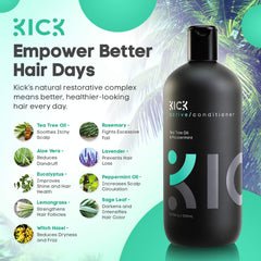 Kick Homme Conditioner stimulation-cuir-chevelu : peut favoriser une sensation de cuir chevelu sain.