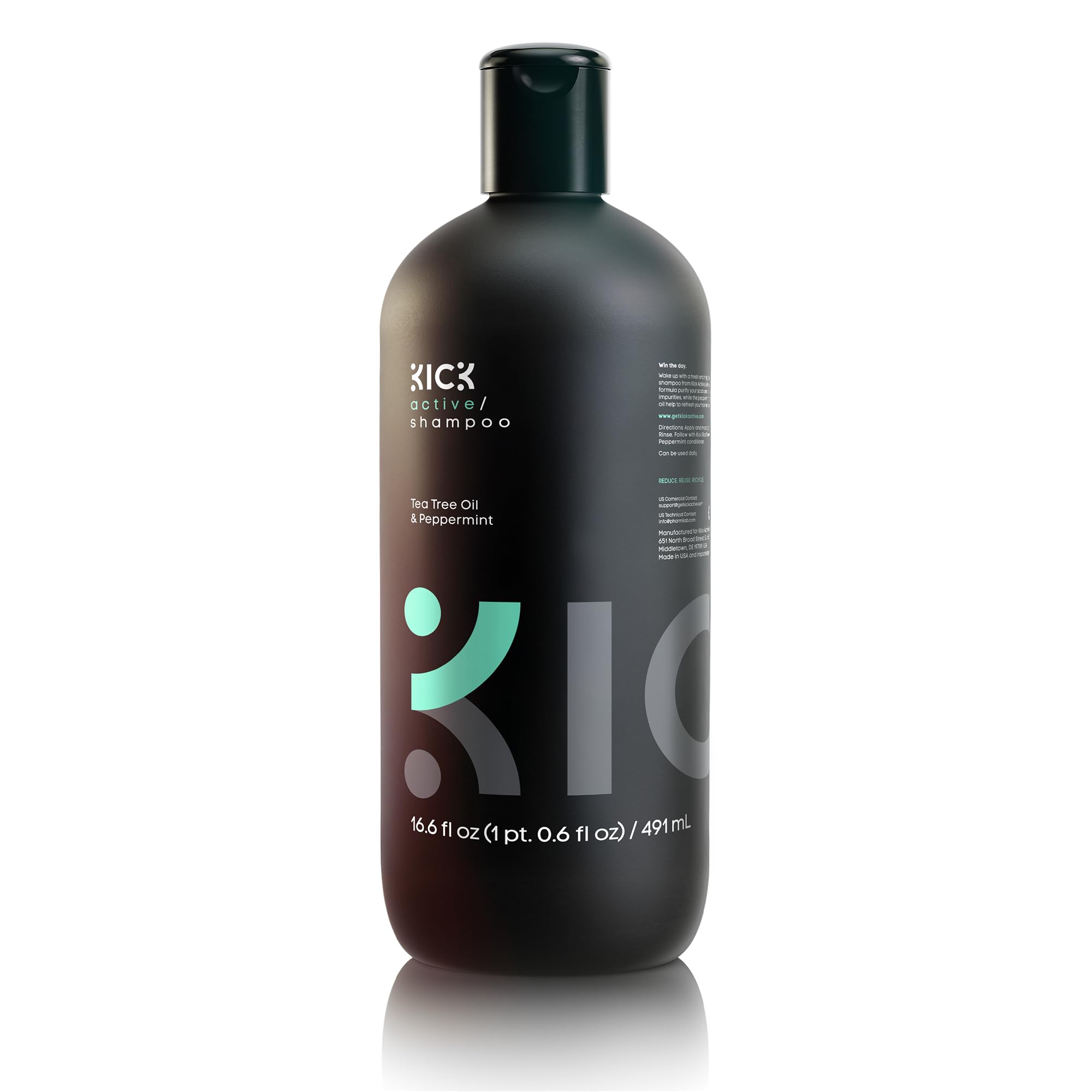Kick Shampoing pour homme, bouteille rafraîchissante, aide à réguler les huiles.