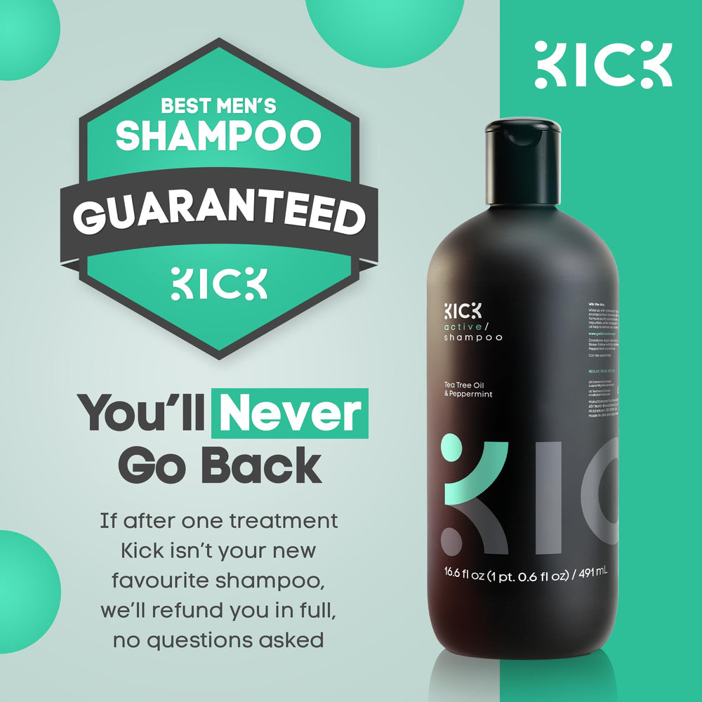 Kick Shampoing pour homme, formulation sans sulfates, routine capillaire légère.