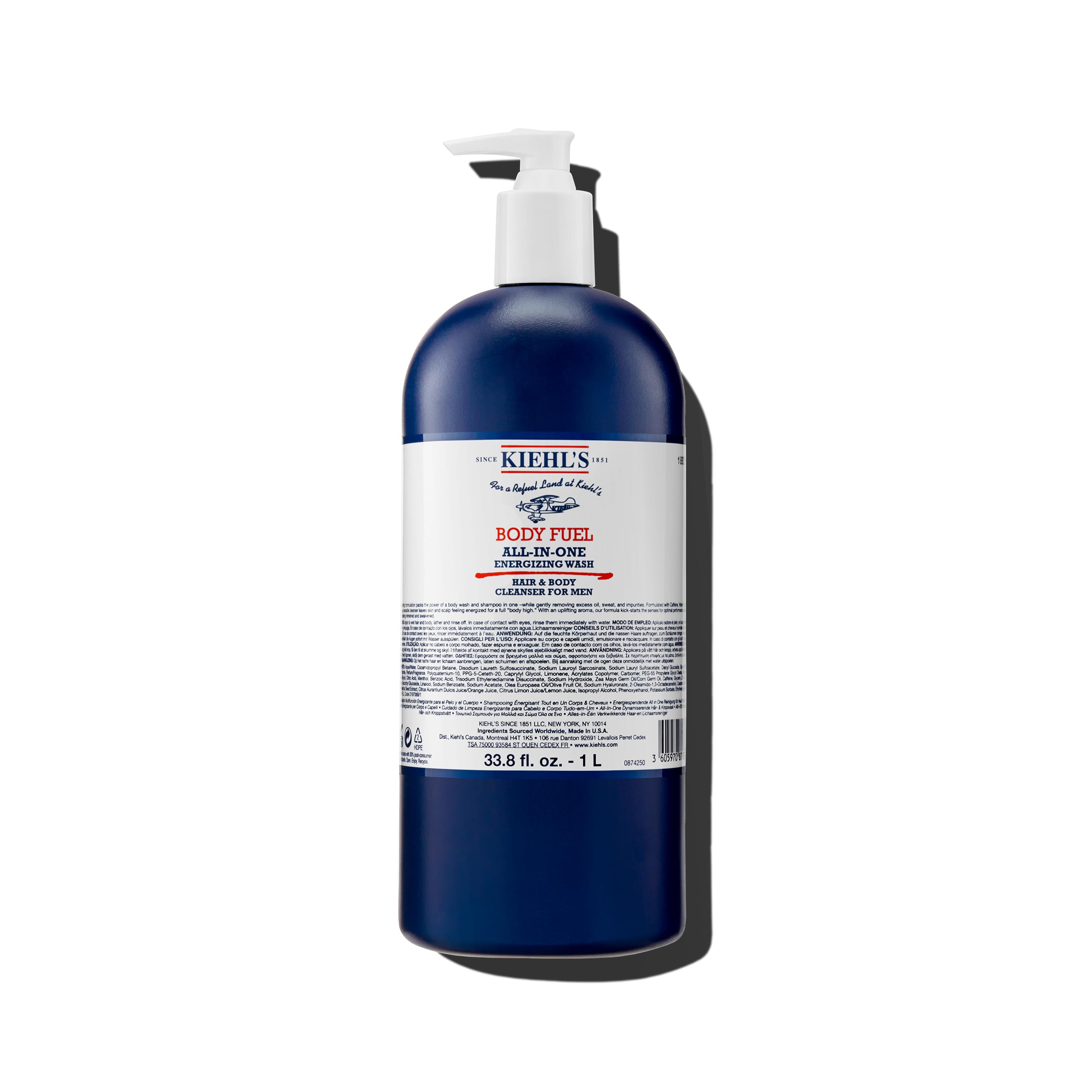 Kiehl's Body Fuel flacon menthol offrant une fraîcheur instantanée.