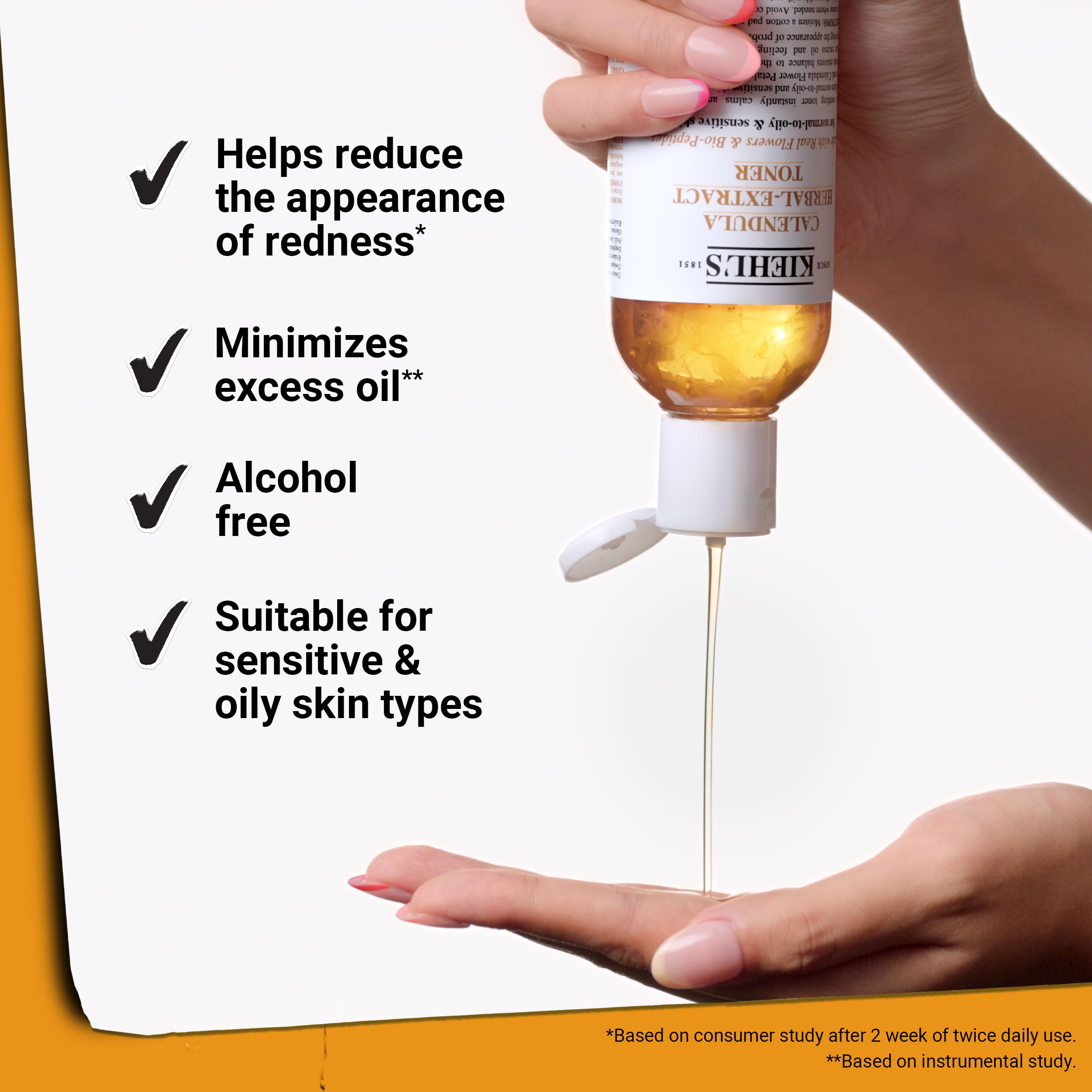 Tonique Calendula sans alcool et sans parfum de Kiehl's.