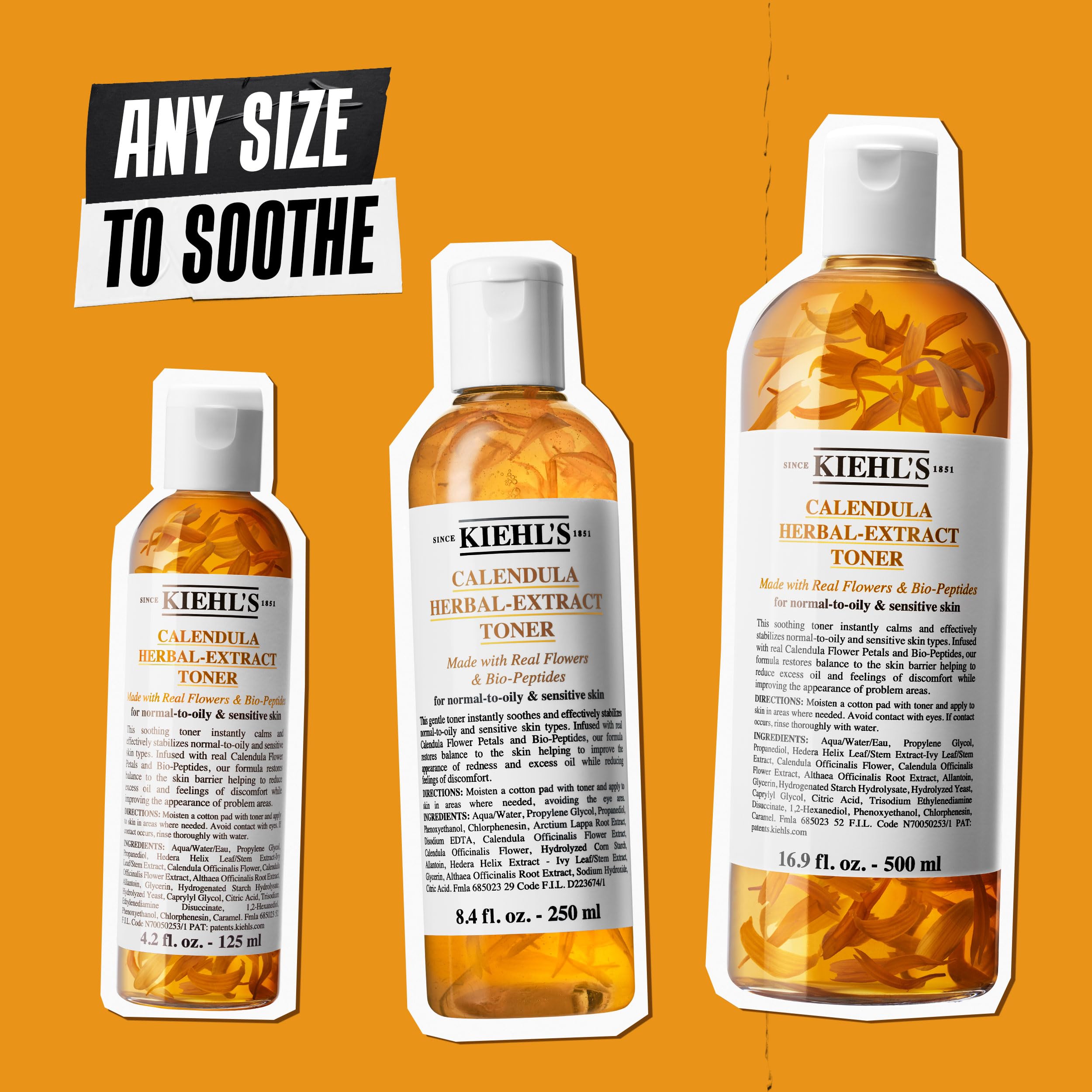 Utilisation quotidienne matin et soir avec le Tonique Calendula de Kiehl's.
