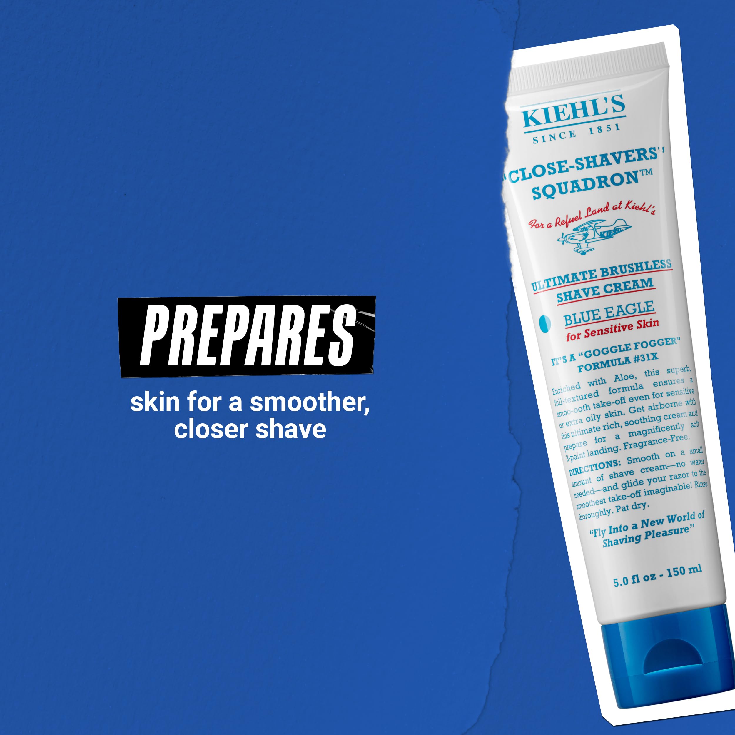 Sans parfum, Kiehl's Blue Eagle convient aux peaux sensibles et grasses.