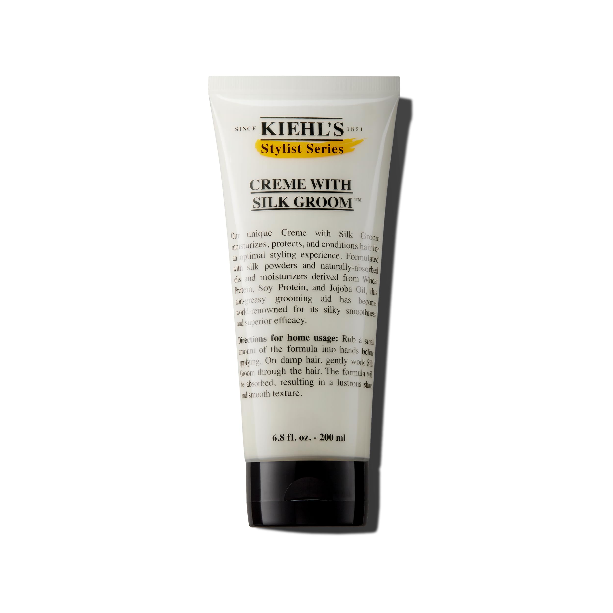 Kiehl's Crème Silk Groom – Bouteille visible pour cheveux lisses et brillants.