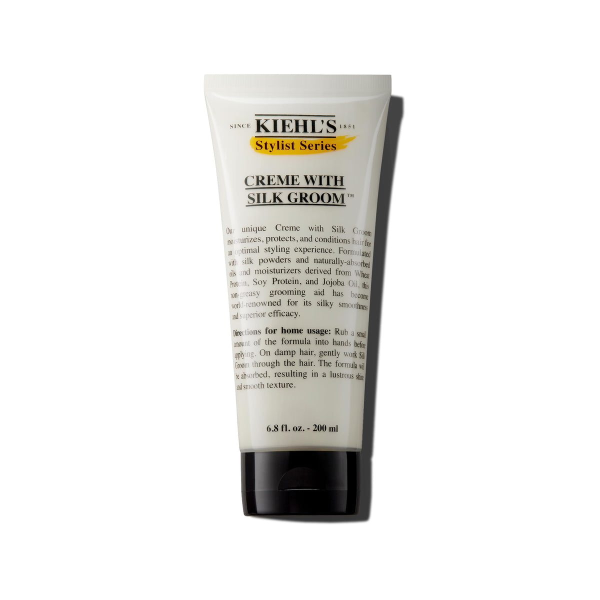 Kiehl's Crème Silk Groom – Bouteille visible pour cheveux lisses et brillants.