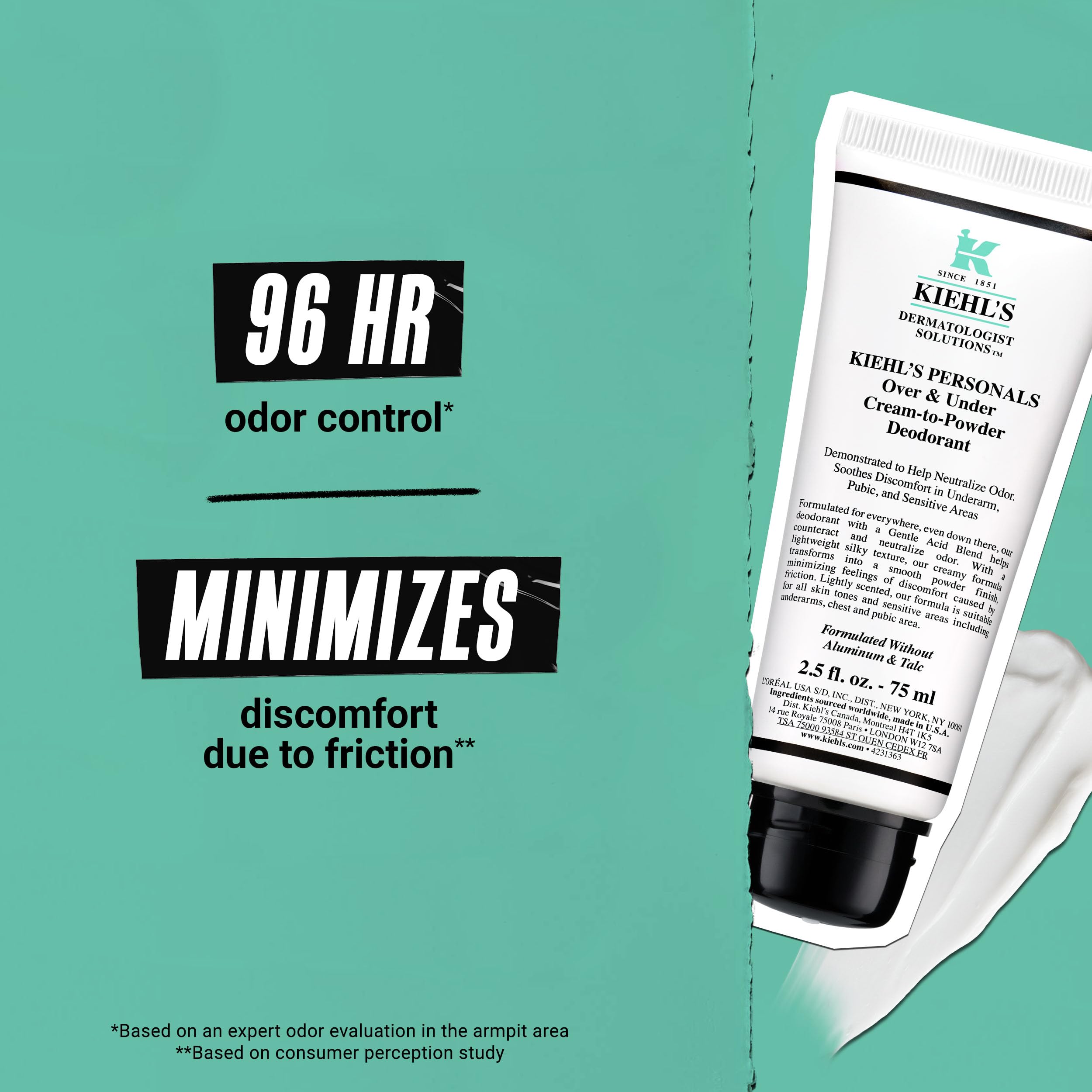 Kiehl's Déodorant Traitement Corps Entier, sans talc ni aluminium, formulation douce