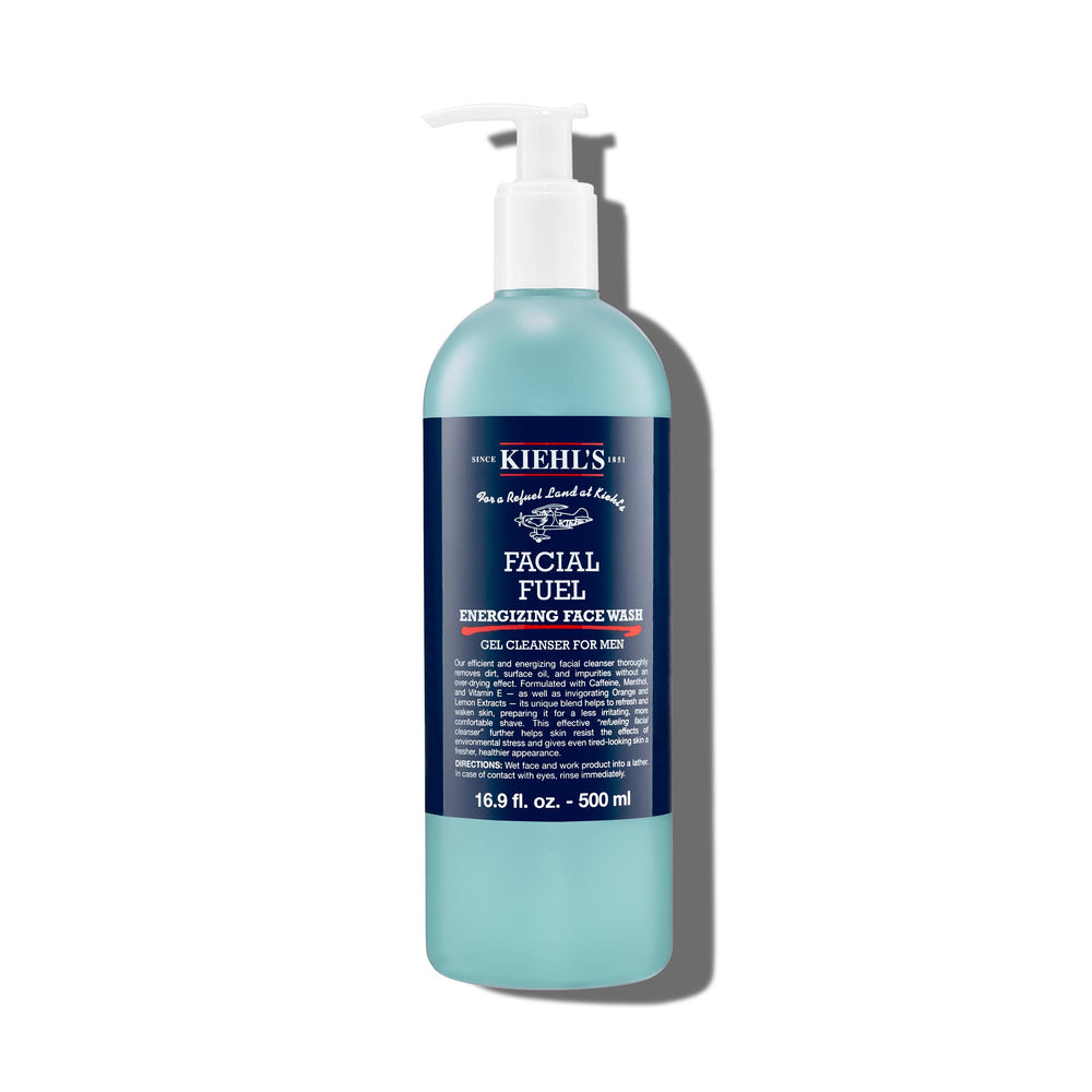 Kiehl's Facial Fuel – bouteille affichage, nettoyage rapide et énergisant.