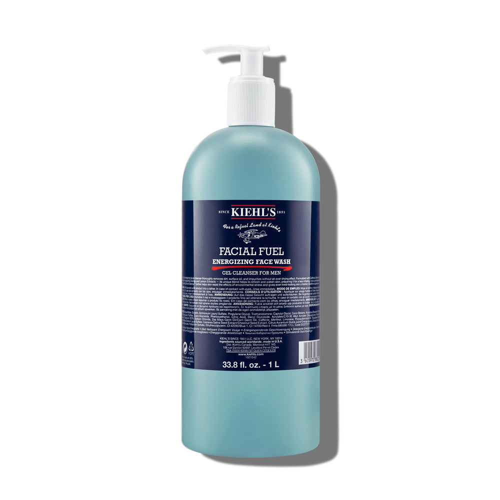 Kiehl's Facial Fuel: flacon gel nettoyant visage rafraîchissant