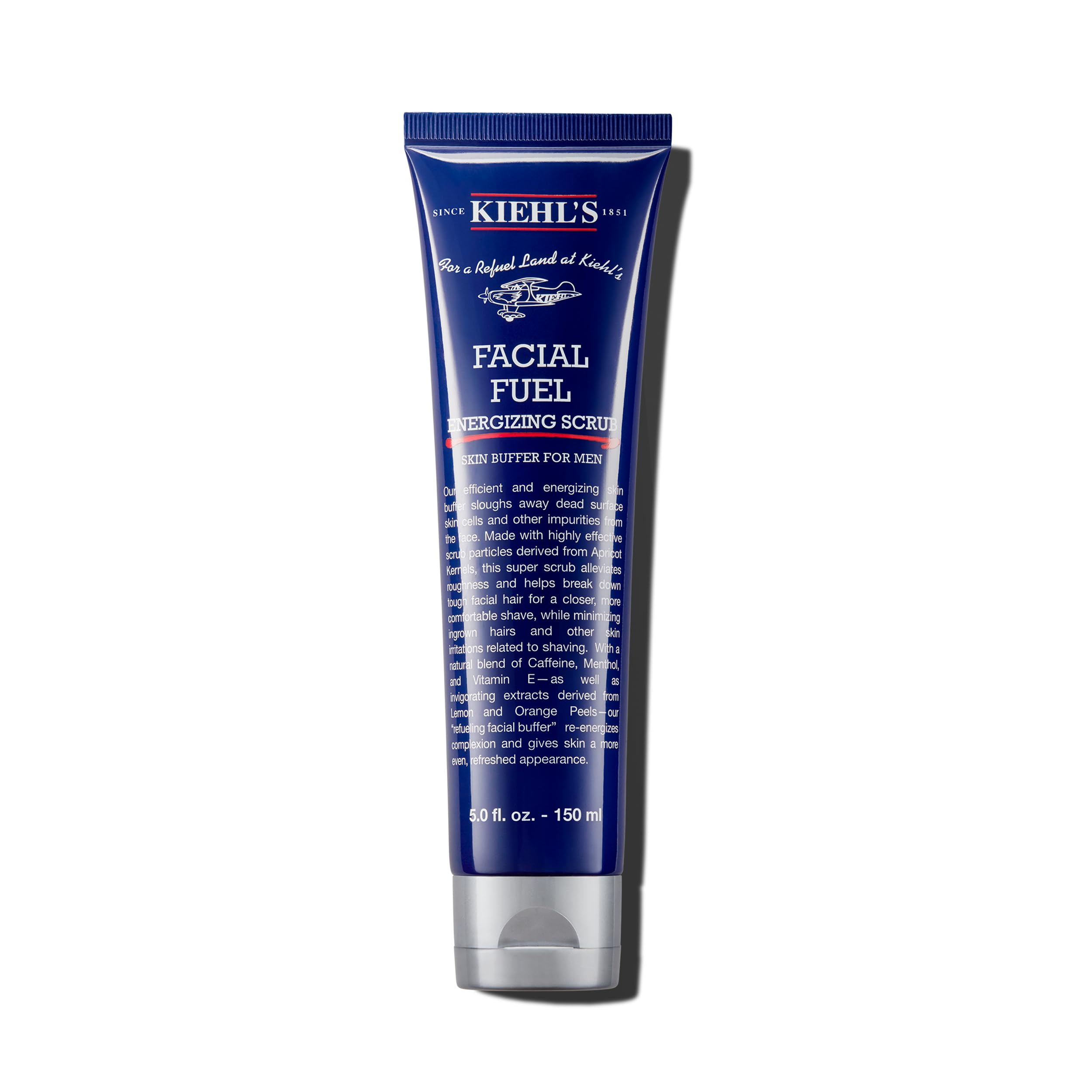 Kiehl's gommage visage hommes caféine menthol pour peau tonifiée et fraîche.