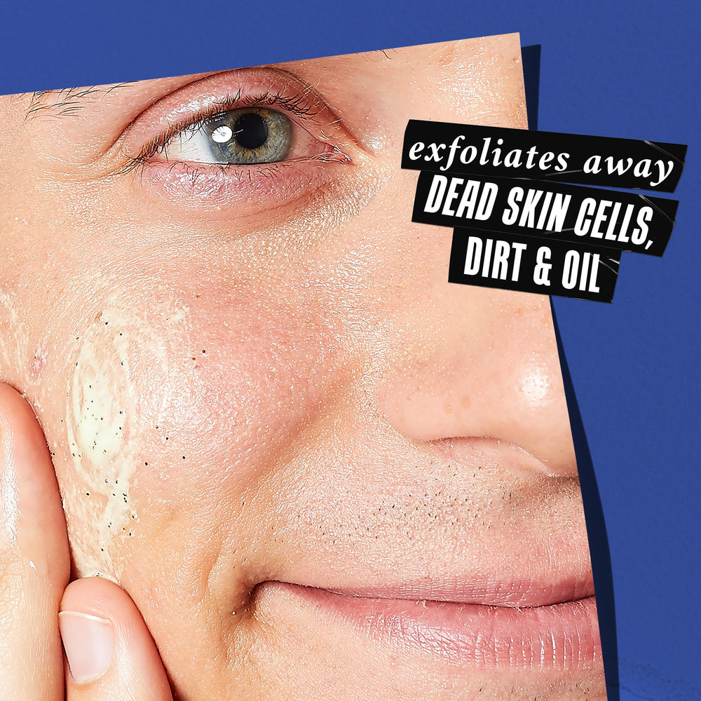 Kiehl's gommage visage hommes vitamine E citrus purifie légèrement la peau.