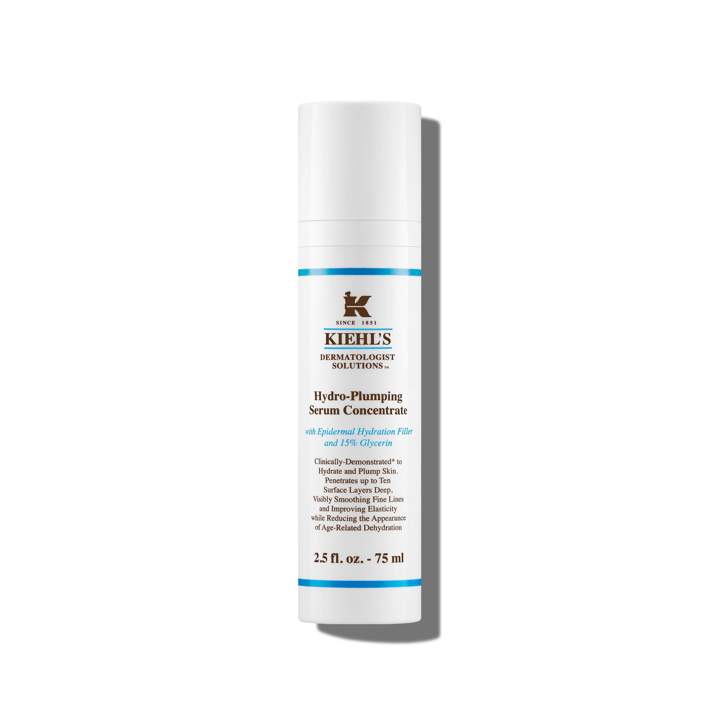 Kiehl's Hydro-Plumping Serum en flacon 75 ml pour hydratation durable.