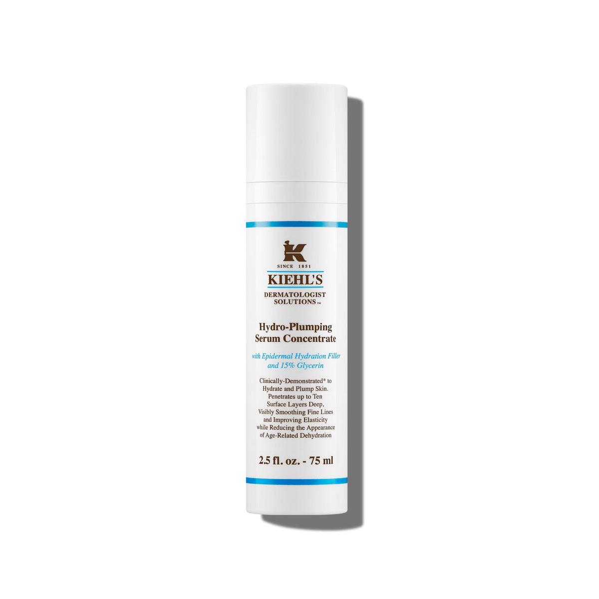 Kiehl's Hydro-Plumping Serum en flacon 75 ml pour hydratation durable.