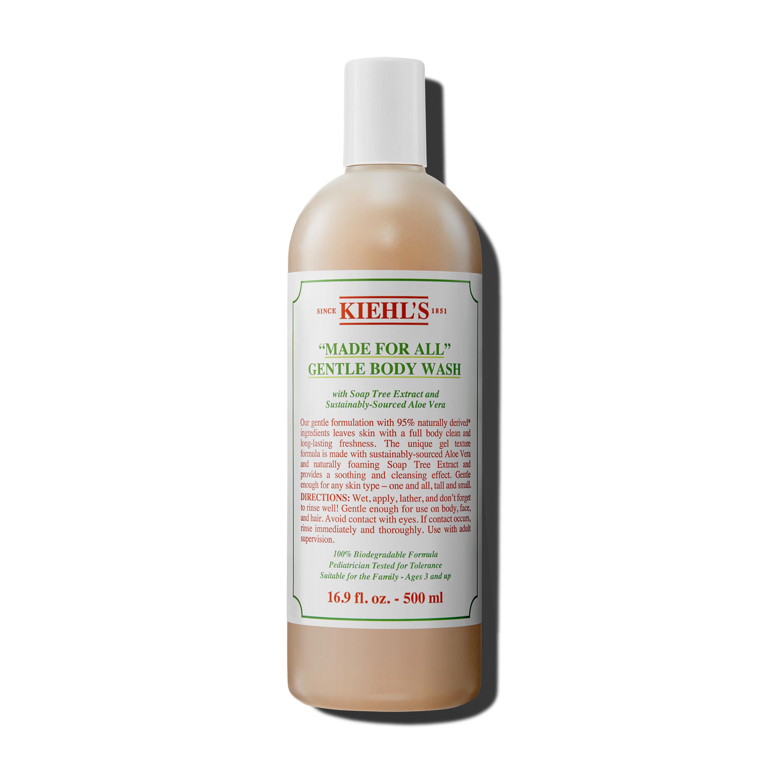 Kiehl's Made for All – bouteille gel-douche, lavage doux pour toute la famille.