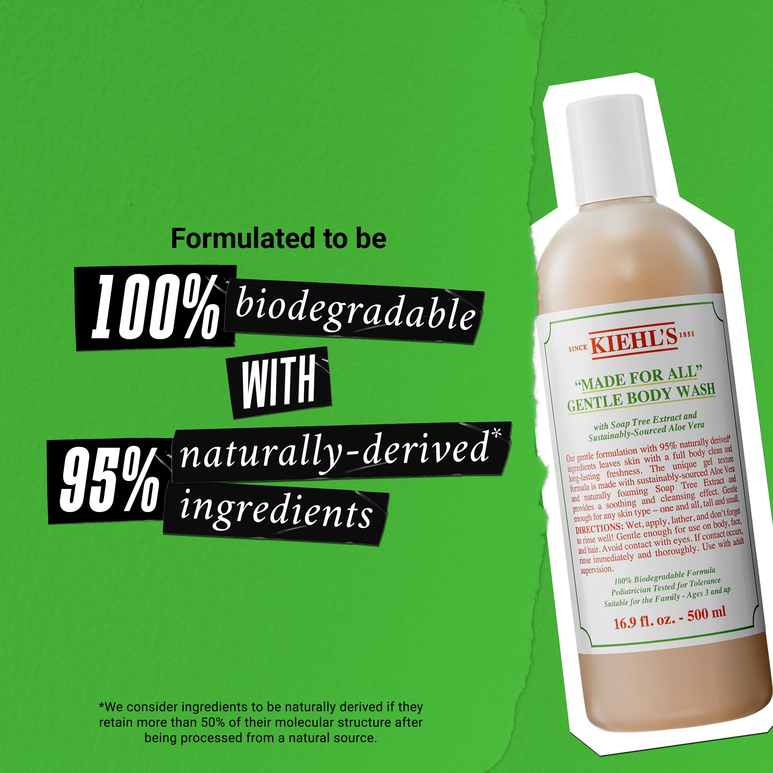 Kiehl's Made for All mousse douce, nettoyage visage et cheveux en simplicité.