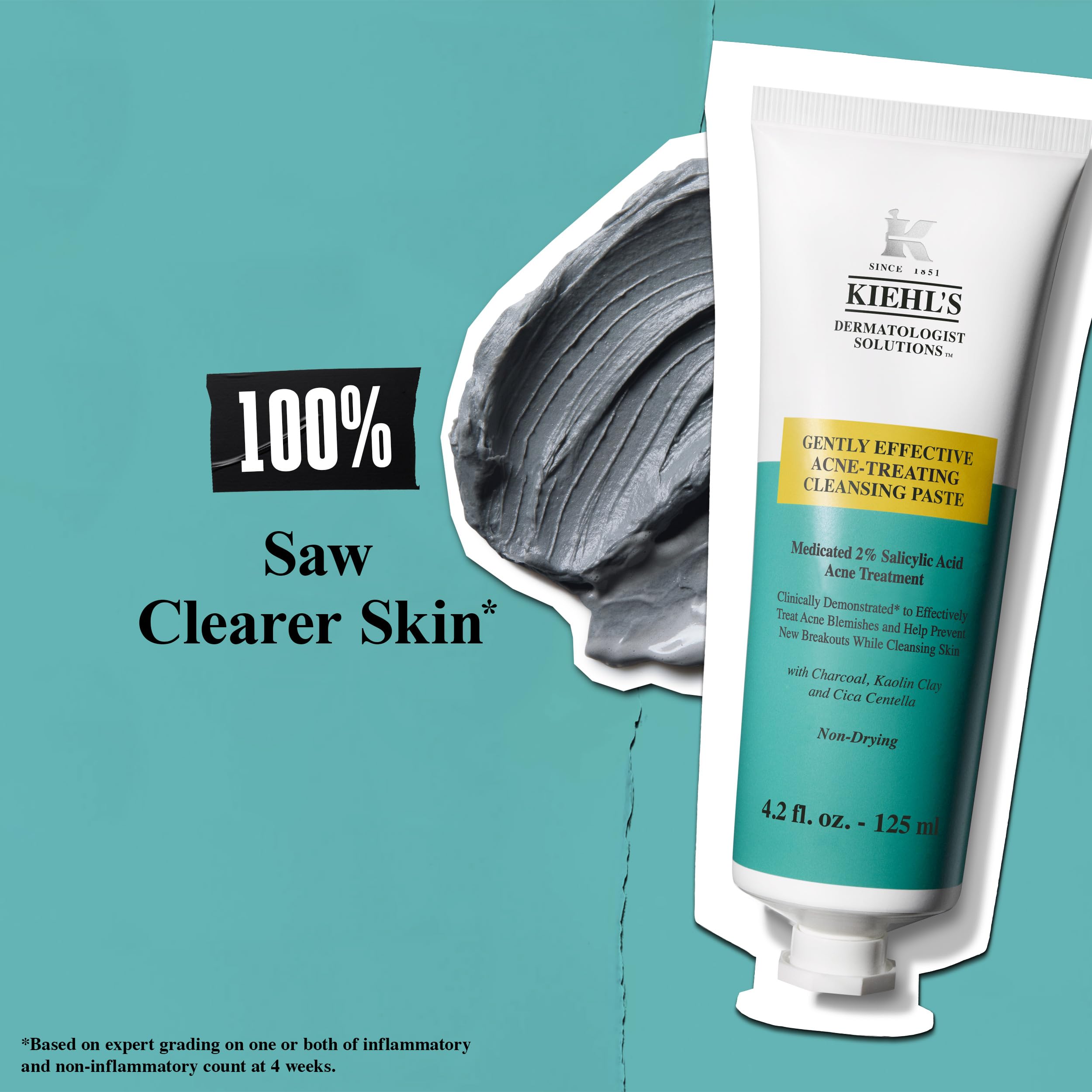 Texture pâte visible, Kiehl’s nettoie et cible les zones sensibles.