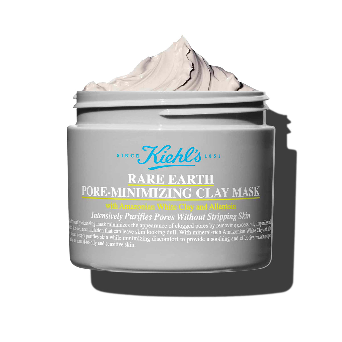 Kiehl's Rare Earth Masque: emballage élégant pour un rituel purifiant quotidien.