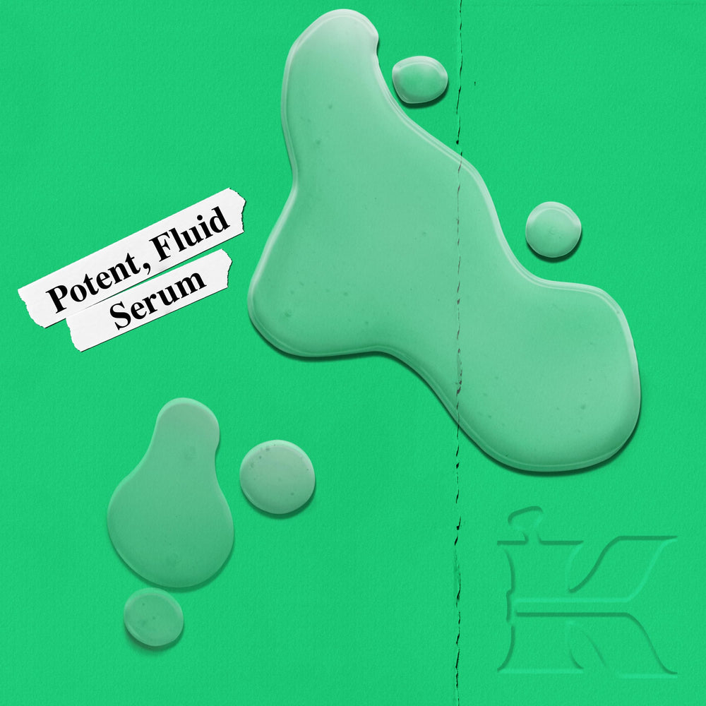 Pipette du sérum Niacinamide, application précise pour peau grasse.