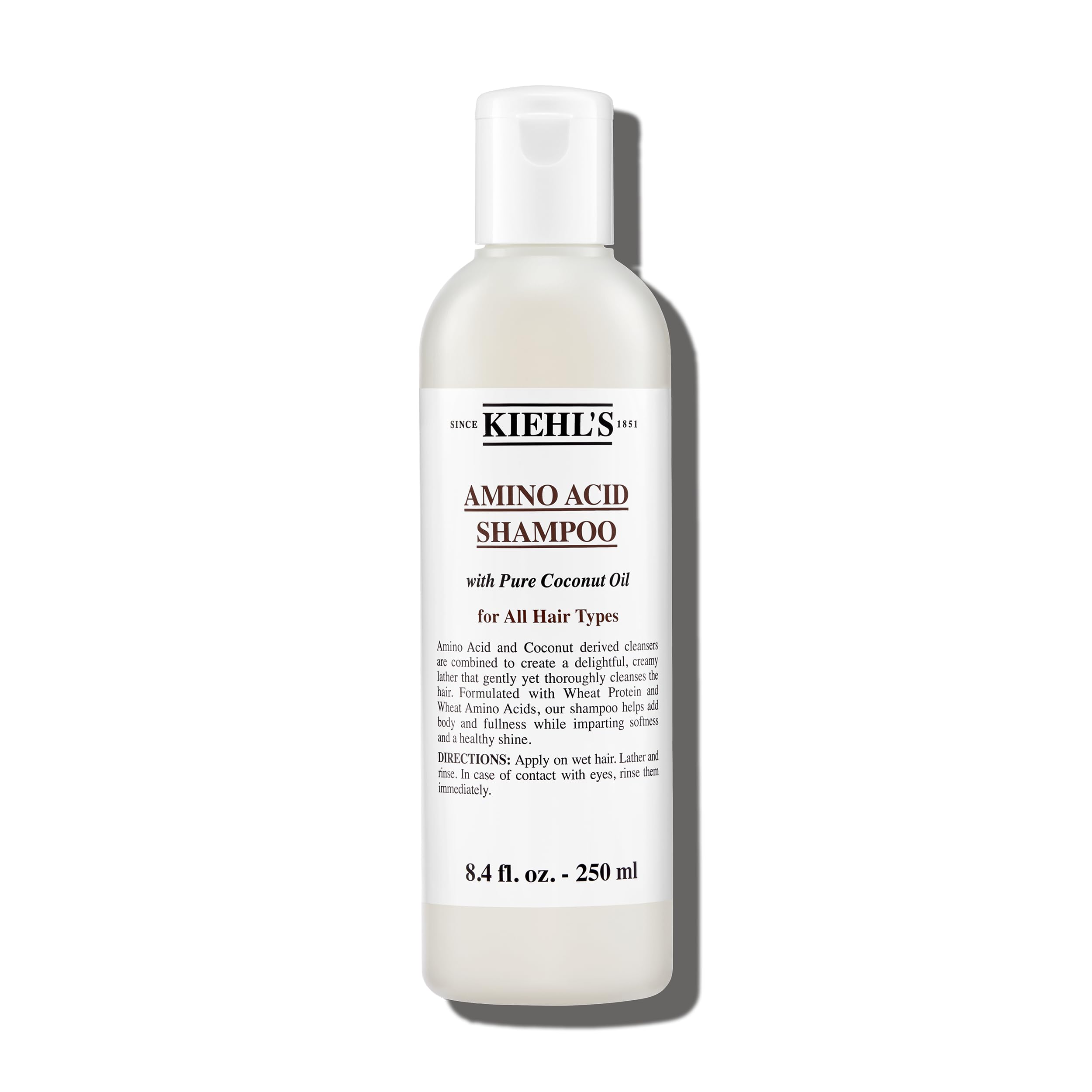 Kiehl's Shampoing aux acides aminés en bouteille, nettoyage doux pour tous types de cheveux.