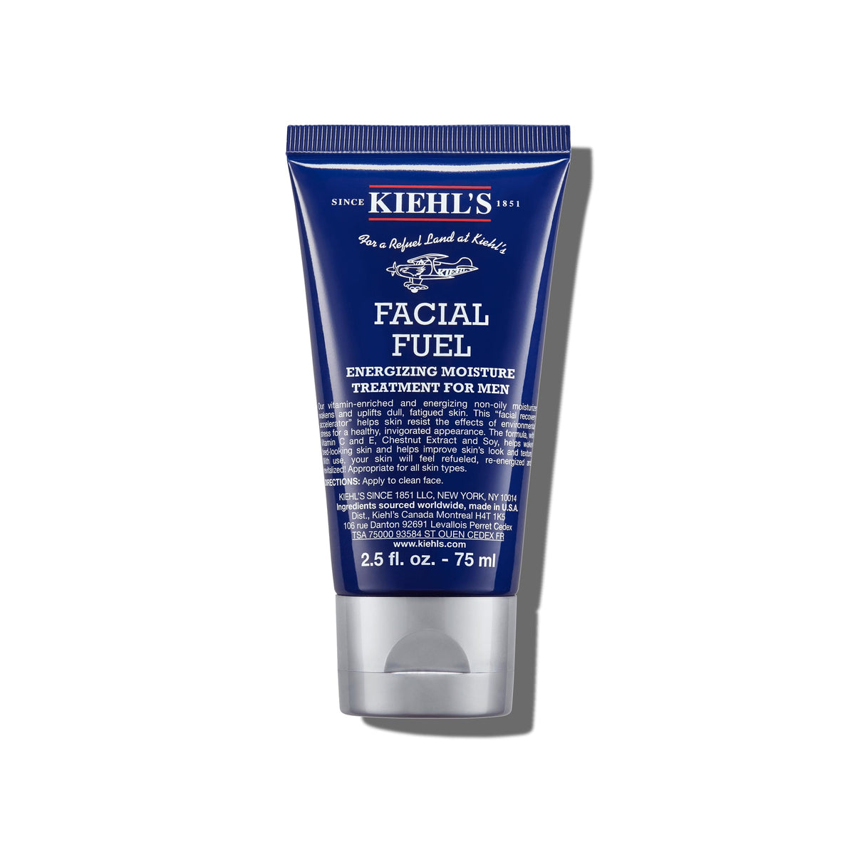 Kiehl's Soin Visage Homme: bouteille d'emballage, énergie et fraîcheur.