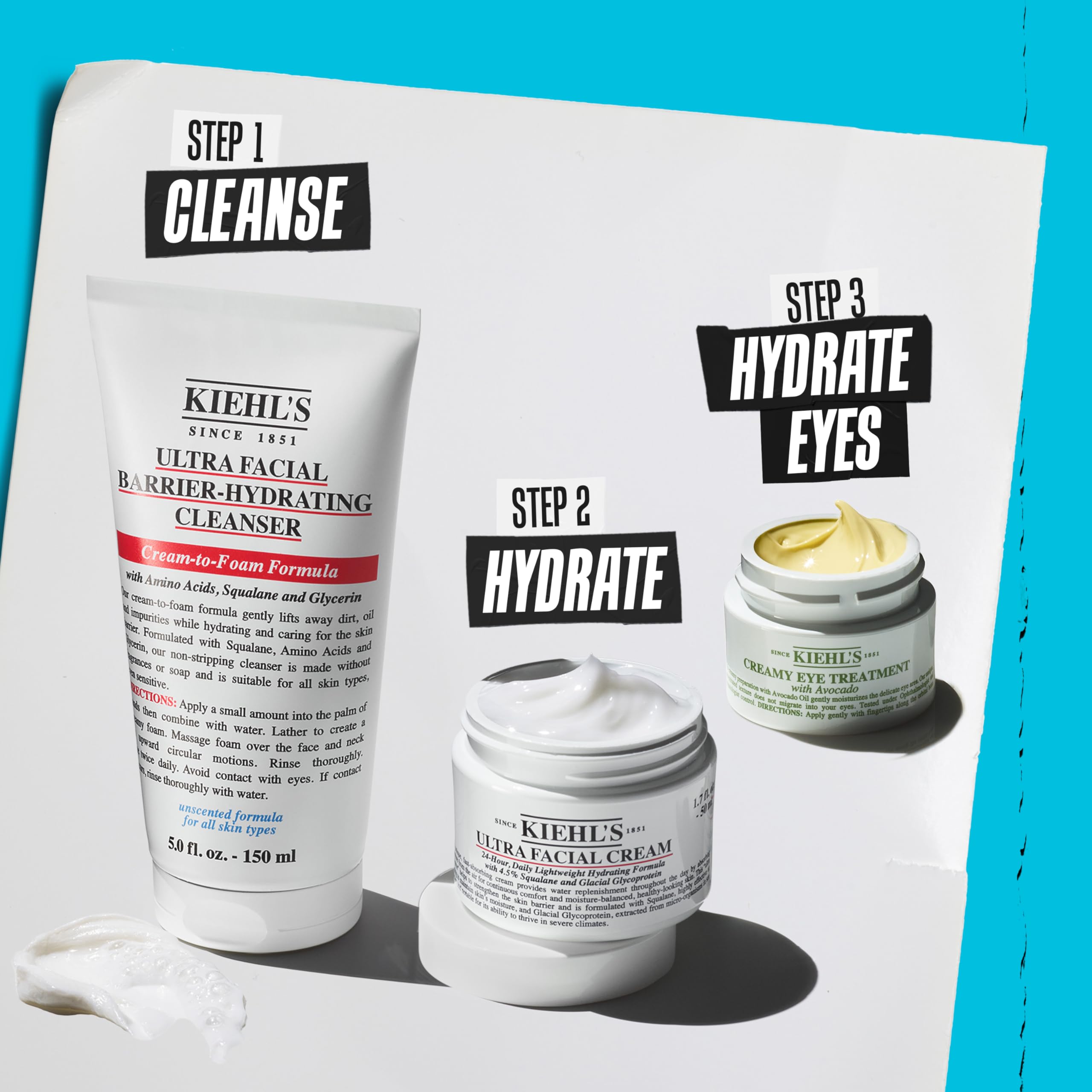 Kiehl's Ultra Facial Barrier-Hydrating Cleanser – convient aux peaux sensibles et sujettes à l'eczéma.