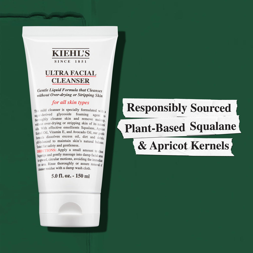 Kiehl's Ultra Facial Cleanser : petite quantité suffit pour un nettoyage quotidien efficace.