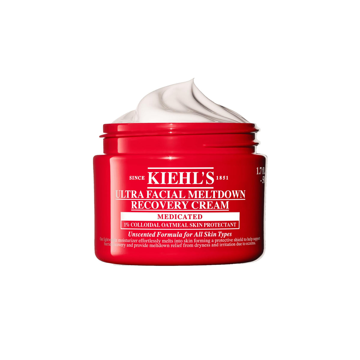 Kiehl's Ultra Facial Recovery Barrier Cream, bouteille pompe: hydratation rapide et barrière cutanée renforcée.