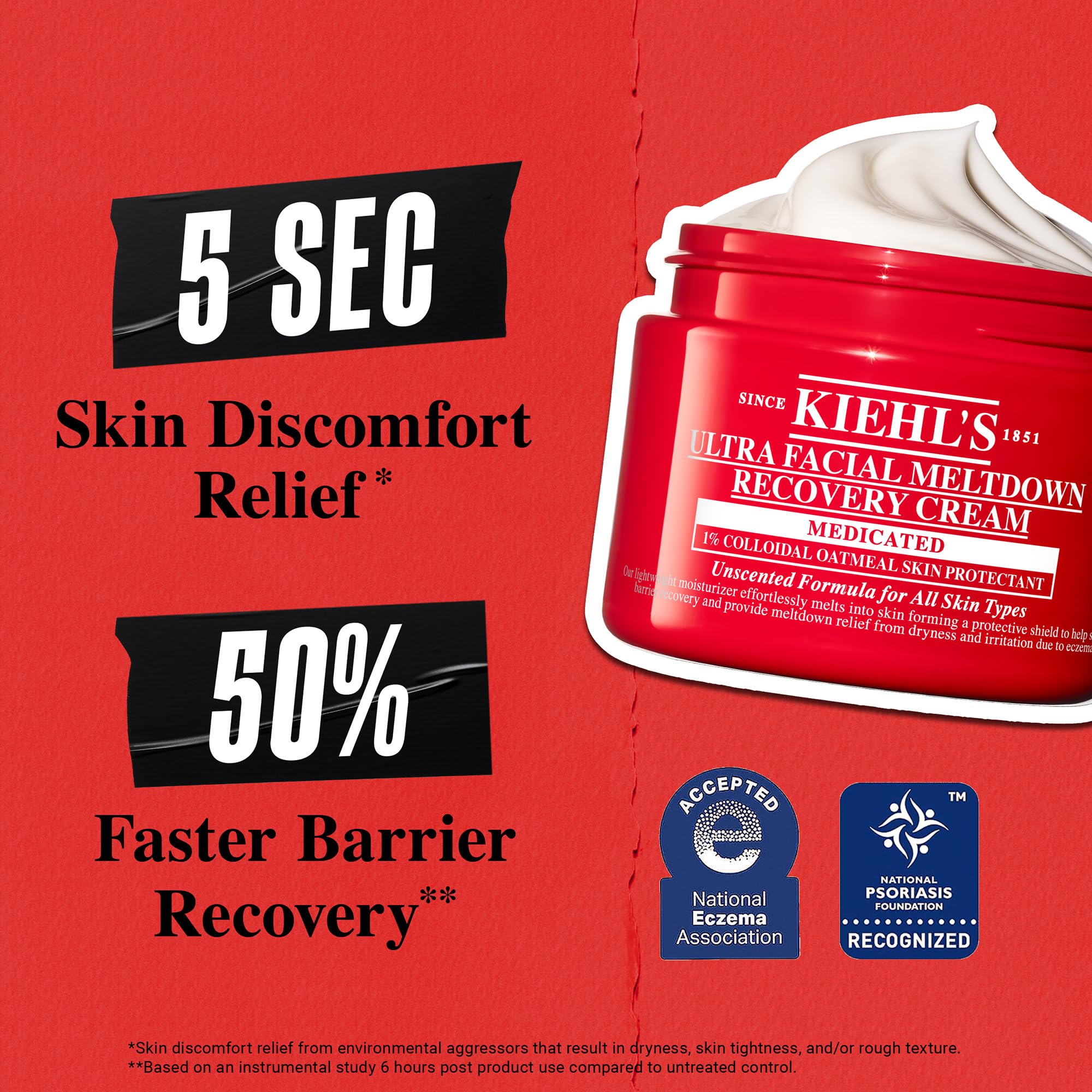 Kiehl's Ultra Facial Recovery Barrier Cream – barrière renforcée visible sur peaux sensibles.