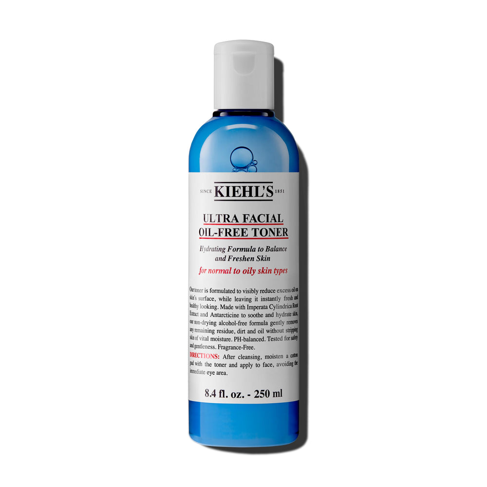 Kiehl's Ultra Facial Toner dans sa bouteille, rafraîchissement sans alcool pour peau grasse.