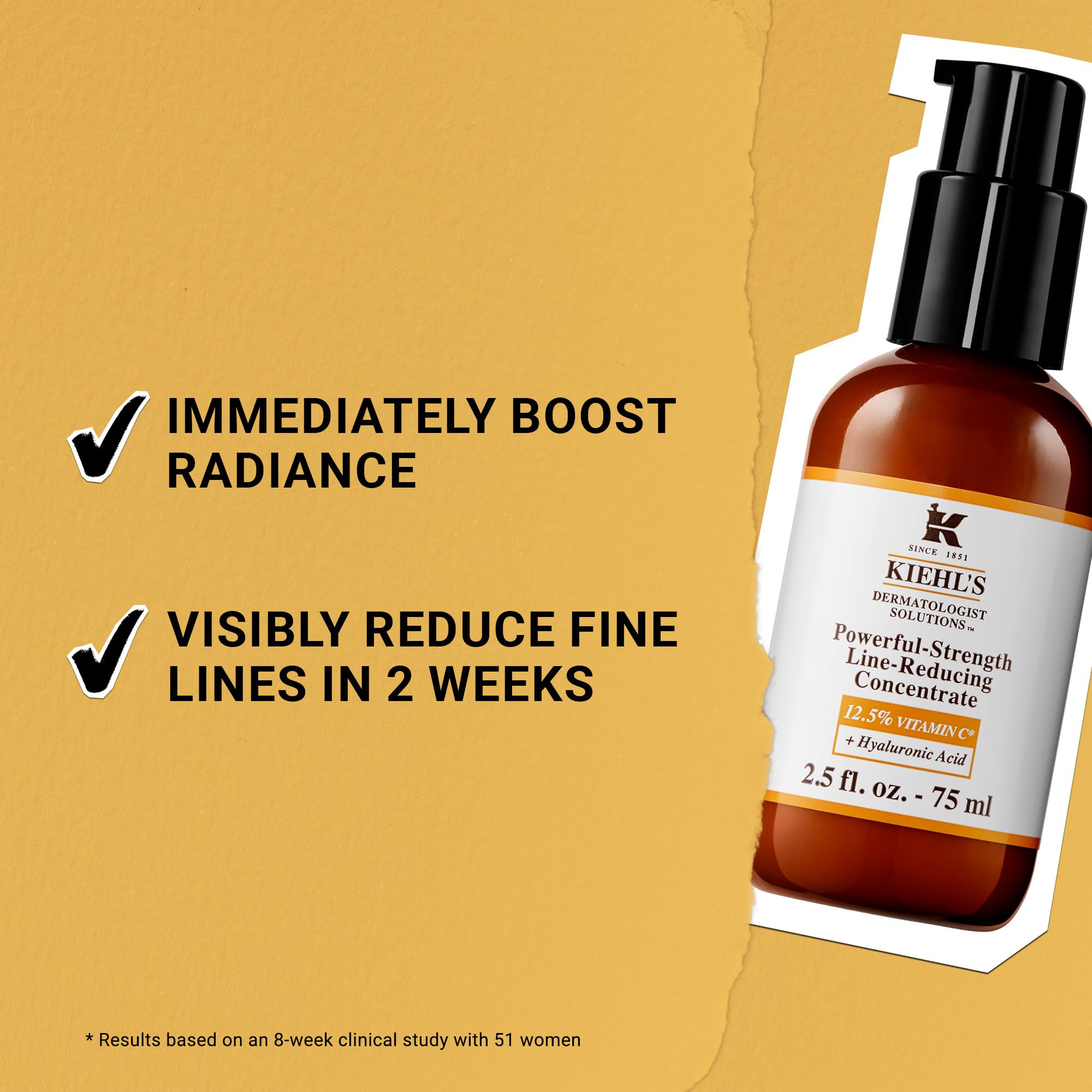 Application visage avec massage, Kiehl's vitamine C révèle luminosité.