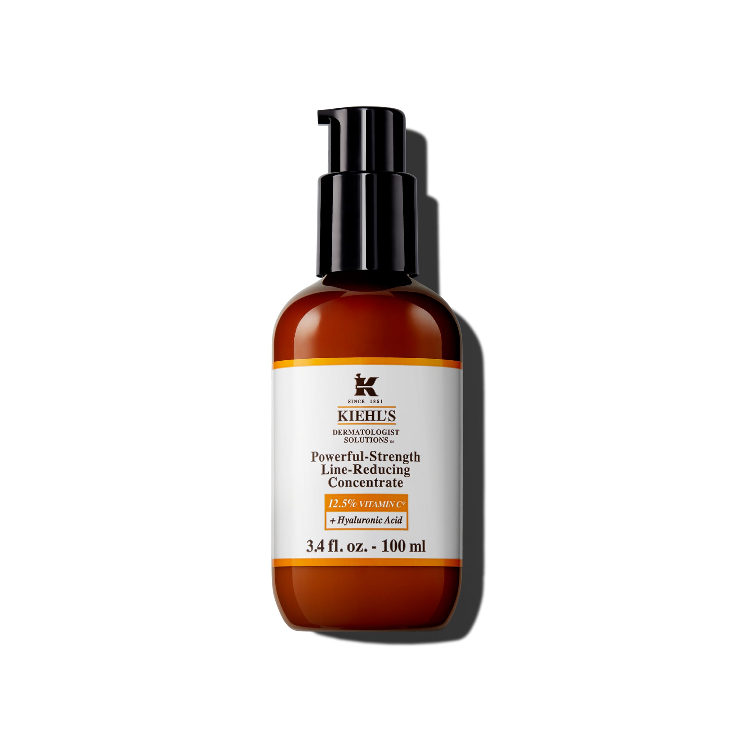 Sérum Kiehl's vitamine C 12,5% dans sa bouteille pour un éclat renforcé.