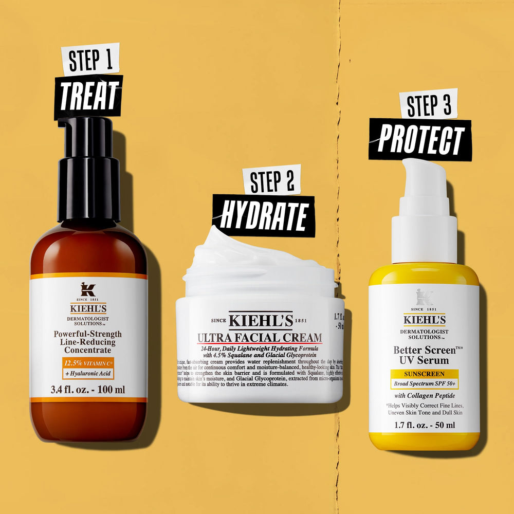 Lueur naturelle sur le visage après Kiehl's vitamine C.