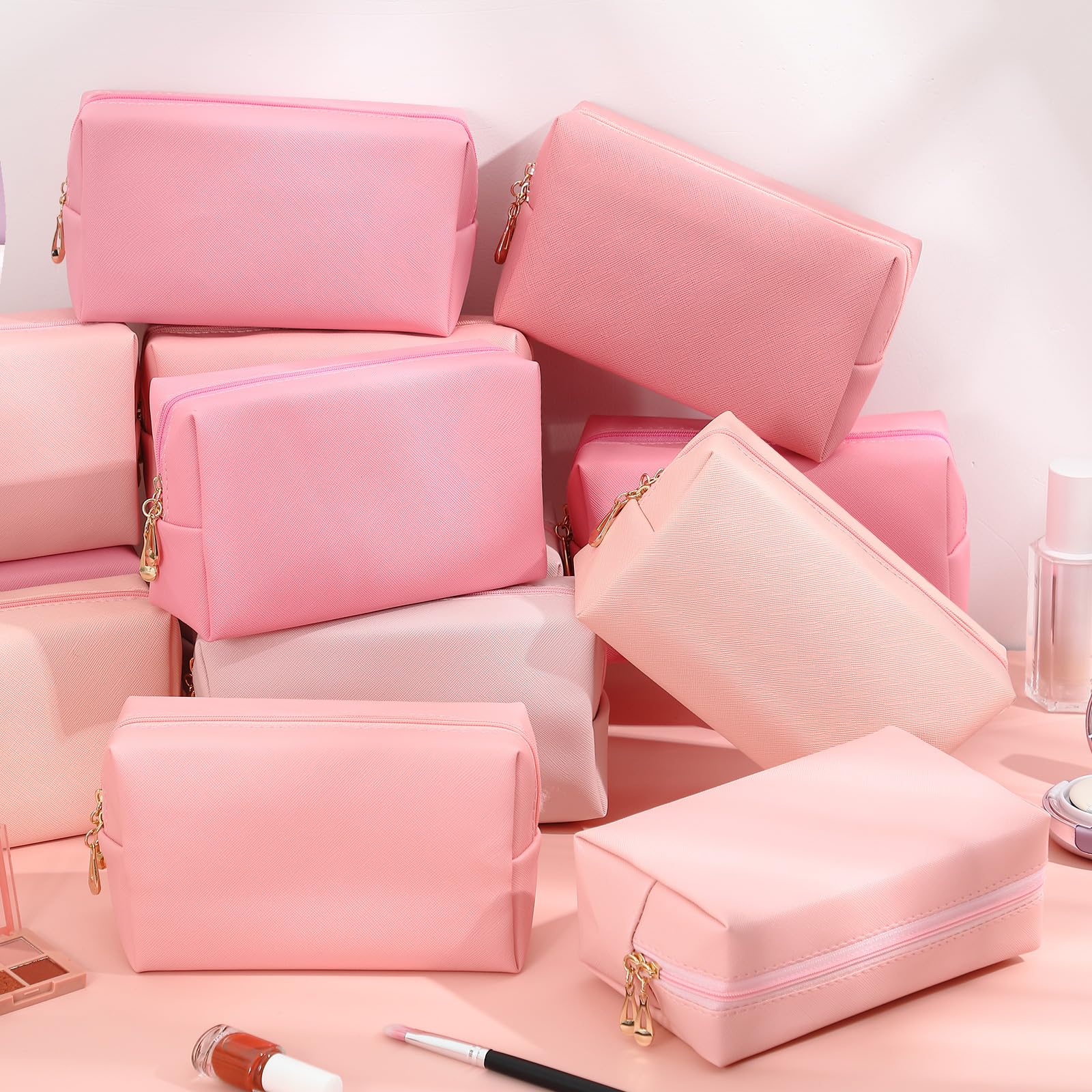 Pochette Kigeli en PU rose impermeable, nettoyage rapide après usage.