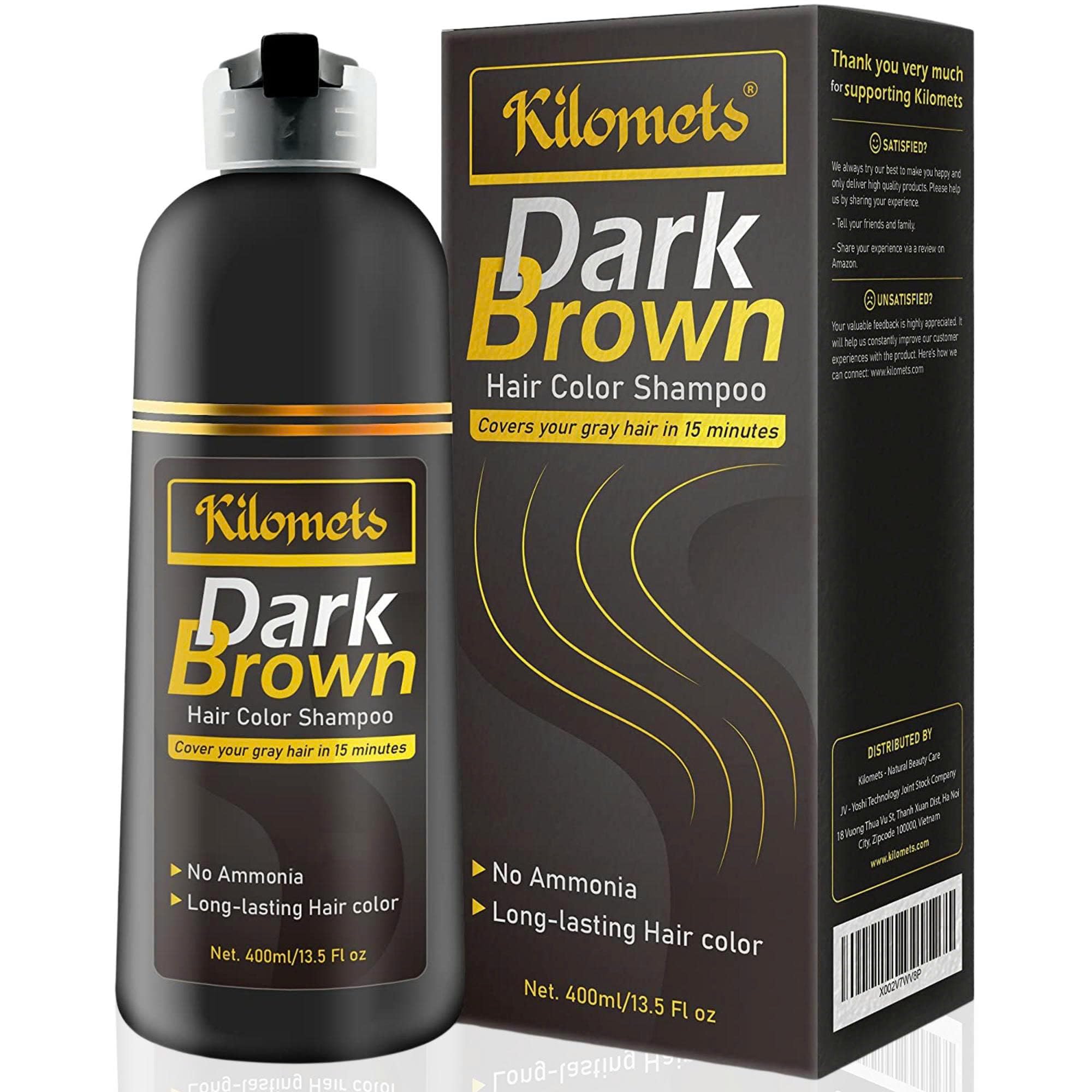 KILOMETS Dark Brown Color Shampoo gift-pack image shows a Mother's Day gift option.