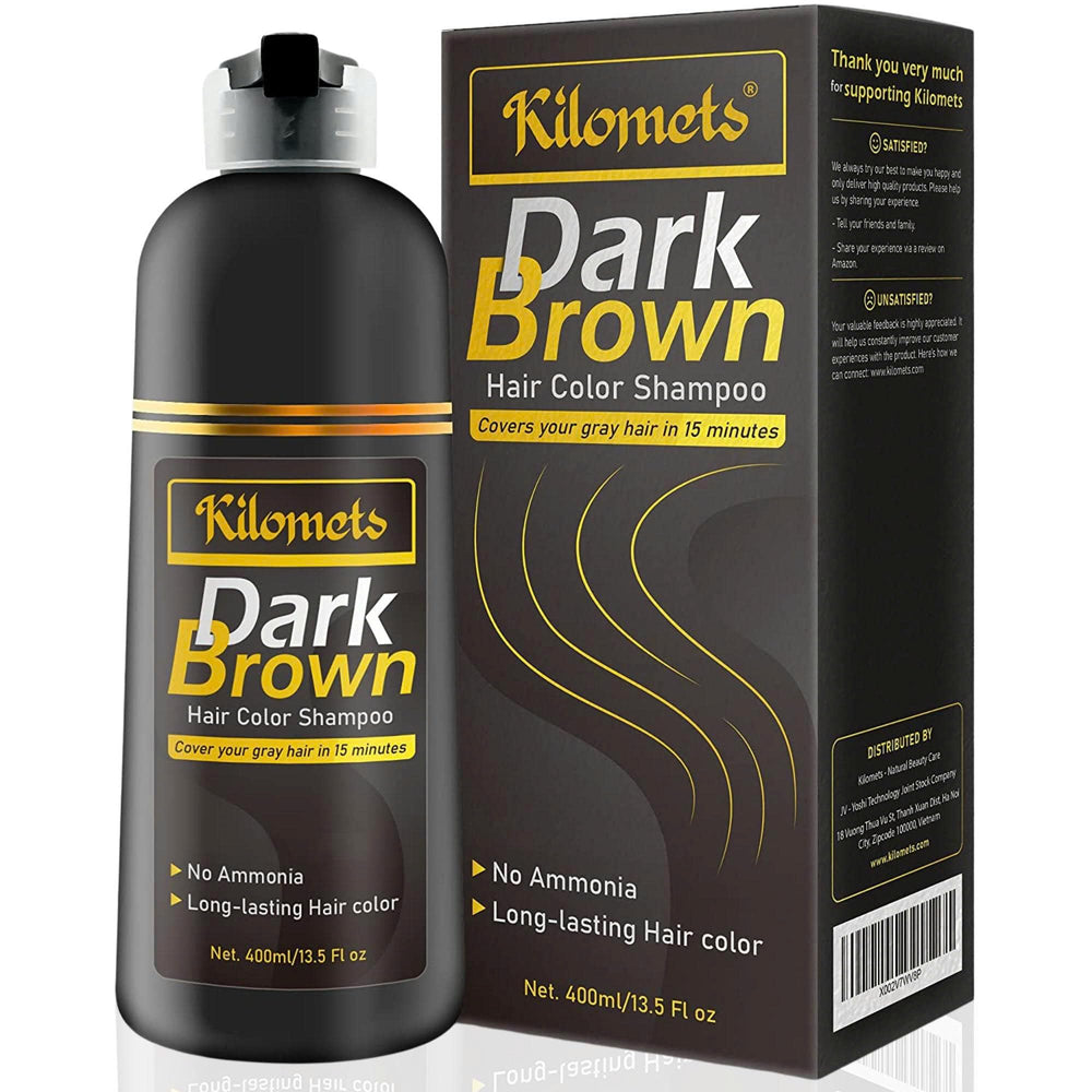 KILOMETS Dark Brown Color Shampoo gift-pack image shows a Mother's Day gift option.