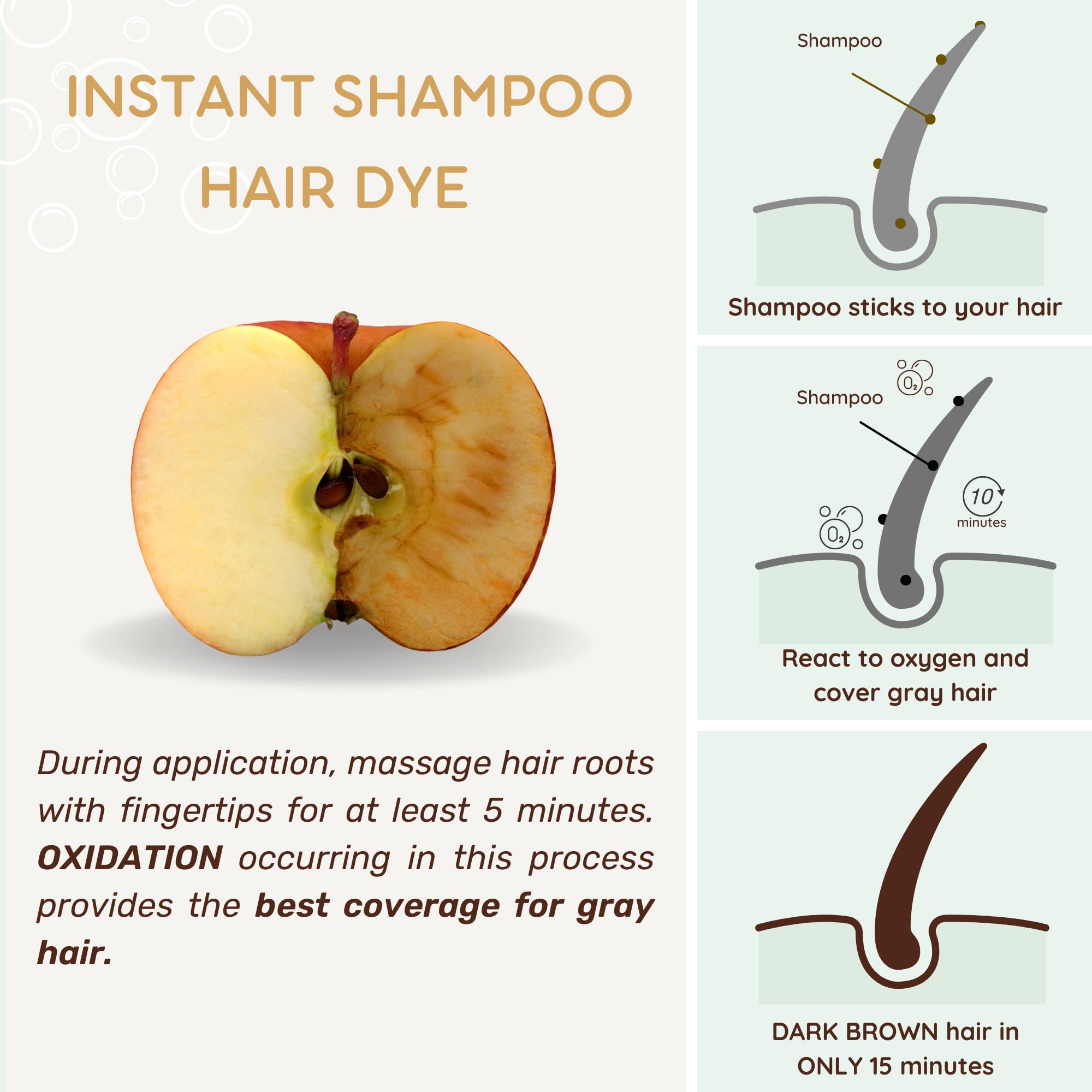 KILOMETS Dark Brown Color Shampoo ingredients-oil highlight nourishing oils for shine.