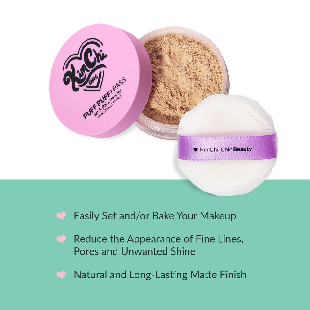 KimChiChic poudre libre pêche: fini naturel et matifiant pour carnations moyennes à foncées.