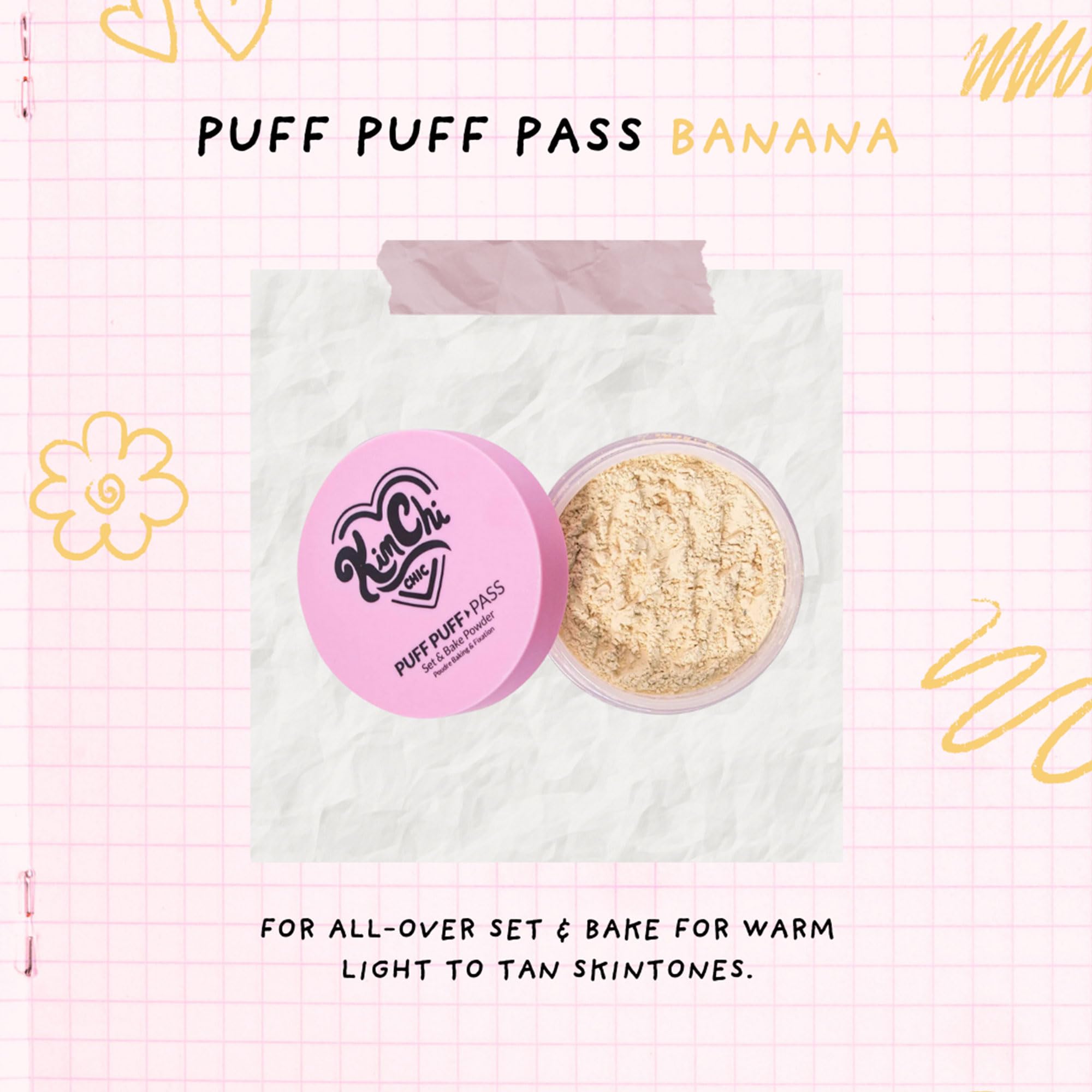 KimChiChic Velours Puff application pour fixer le maquillage sans surcharge