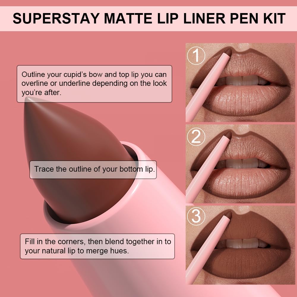 Guide d’application Kimieye pour un contour des lèvres précis.